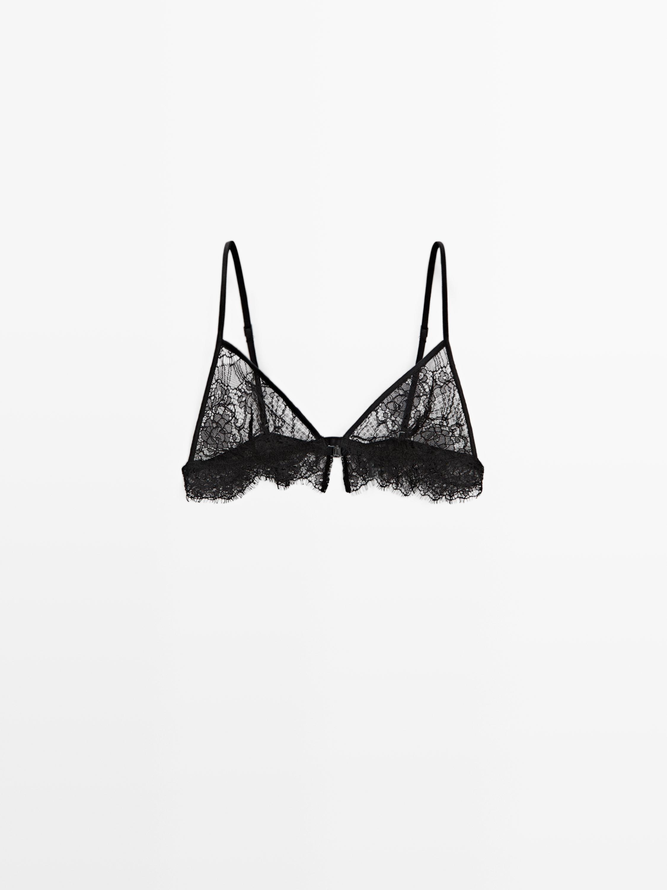 Lace cotton blend bralette